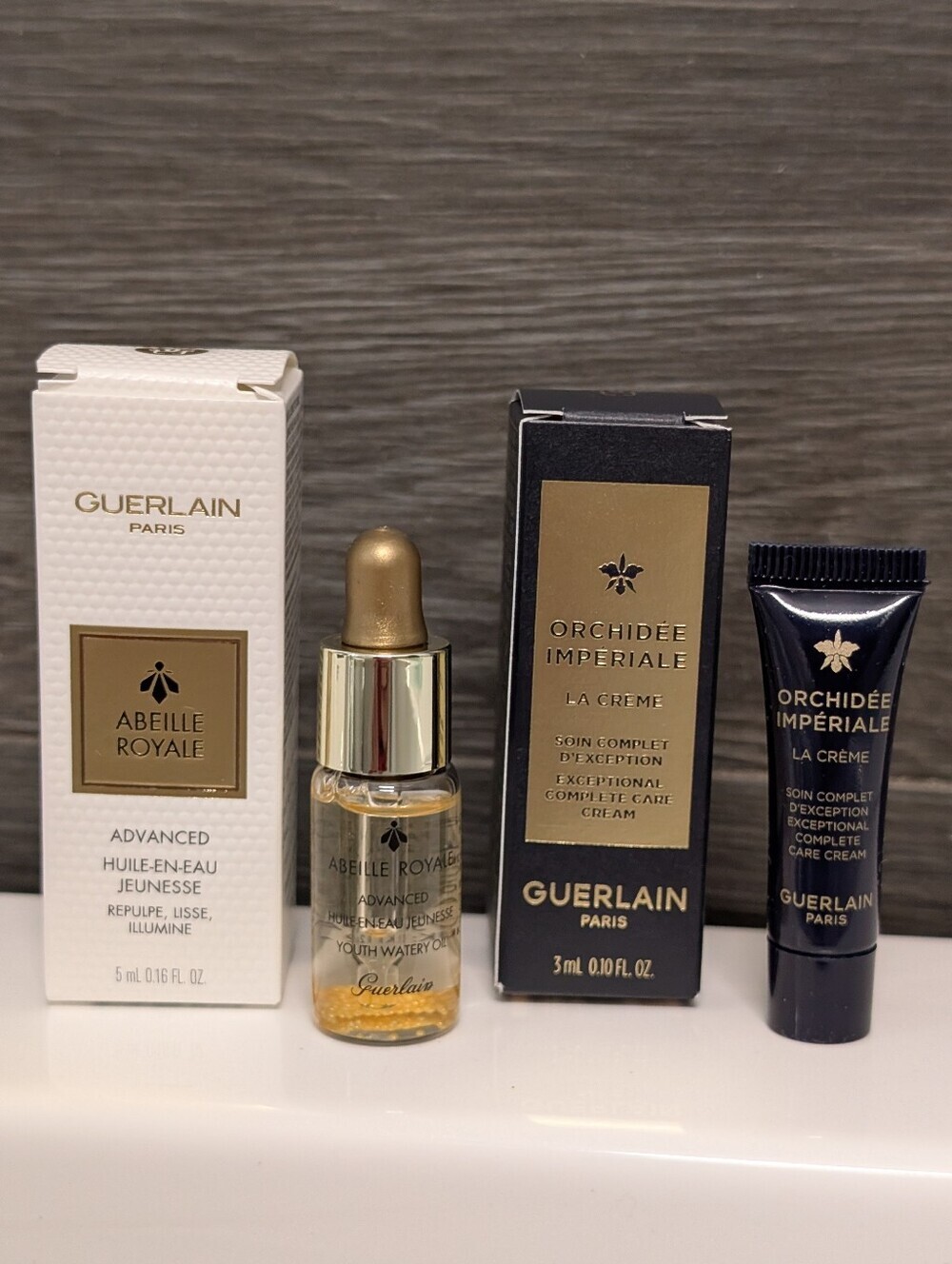 Nib! GUERLAIN Abeille Royale Youth Watery Oil Serum & Orchidee Imperiale Cream